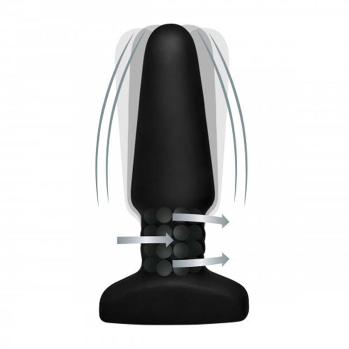Rimmers - Slim R - Gladde Rimming Buttplug met Afstandsbediening - Zwart-Laced-up.nl
