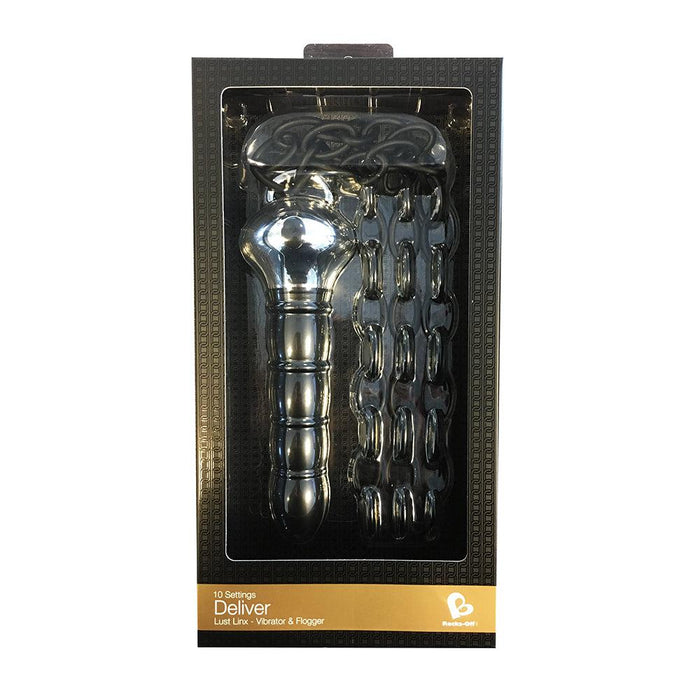 Rocks-off - Lust Linx Deliver - Vibrator en Flogger - 10 snelheden - Zwart-Laced-up.nl