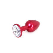 Kiotos - Rode Aluminium Buttplug Met Wit Sierkristal-Laced-up.nl