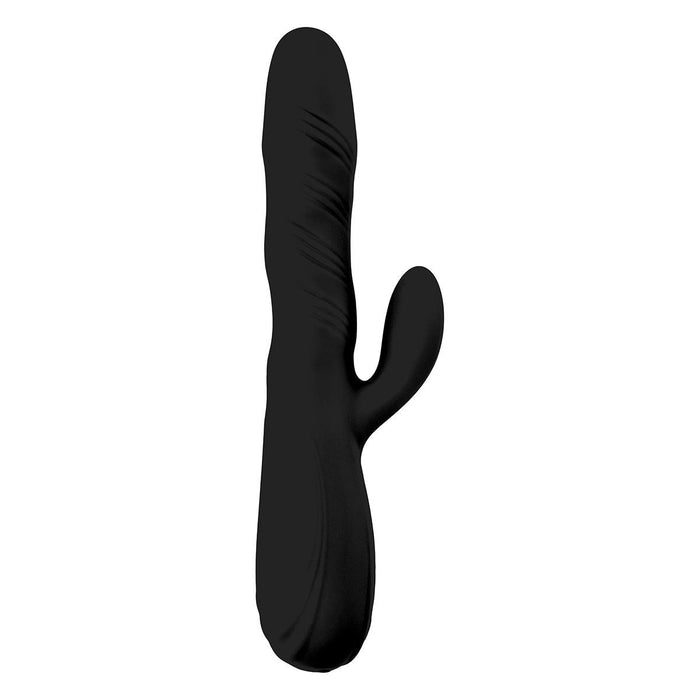 Roterende Vibrator Met Clitoris Stimulator - Zwart-Erotiekvoordeel.nl