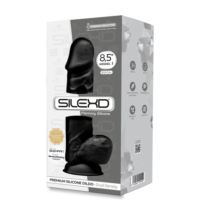 SILEXD - Realistische Dildo - Model 1 - 21,5 cm - Zwart-Erotiekvoordeel.nl