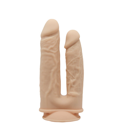 SILEXD - Vibrerende Dubbele Penetratie Dildo met Afstandsbediening - Lichte Huidskleur-Erotiekvoordeel.nl