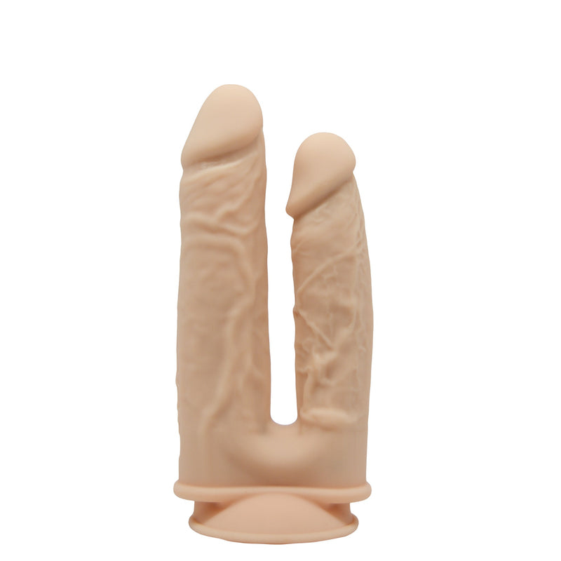 SILEXD - Vibrerende Dubbele Penetratie Dildo - Met Afstandsbediening - Lichte Huidskleur-Erotiekvoordeel.nl