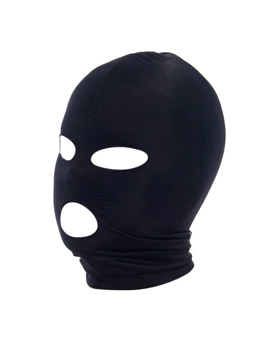Rimba - SM Hoofdmasker - Hood uit elastische stof Met Gaten Voor ogen En mond-Laced-up.nl