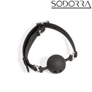 SODORRA - Siliconen Ball Gag met Luchtgaten - Zwart-Erotiekvoordeel.nl