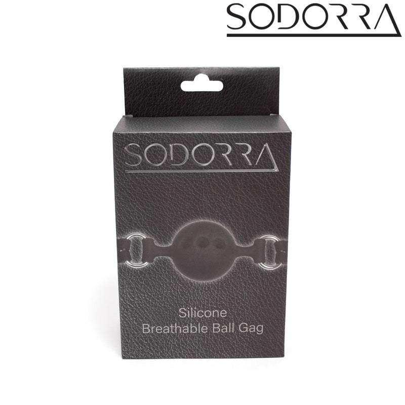 SODORRA - Siliconen Ball Gag met Luchtgaten - Zwart-Erotiekvoordeel.nl