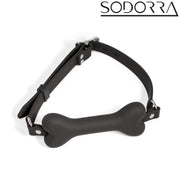 SODORRA - Siliconen Puppy Bone Gag - Zwart-Erotiekvoordeel.nl