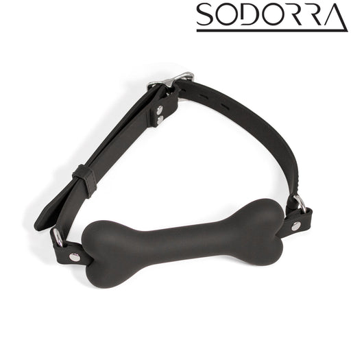 SODORRA - Siliconen Puppy Bone Gag - Zwart-Erotiekvoordeel.nl