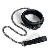 SODORRA Vegan + Neo Collar met Leash - Kunstleer - Zwart-Erotiekvoordeel.nl