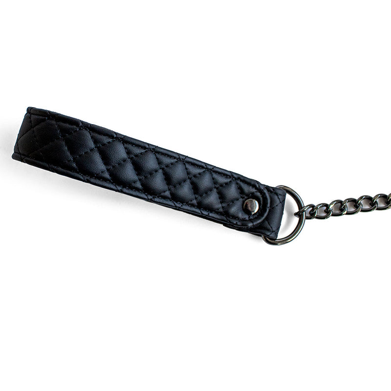 SODORRA Vegan + Neo Collar met Leash - Kunstleer - Zwart-Erotiekvoordeel.nl