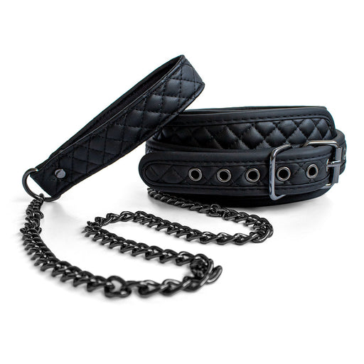 SODORRA Vegan + Neo Collar met Leash - Kunstleer - Zwart-Erotiekvoordeel.nl
