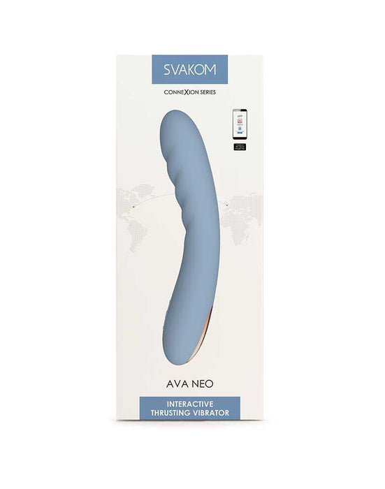 Svakom - Ava Neo - Stotende Vibrator - Thrusting Vibrator - Met App Control - Lichtblauw-Laced-up.nl