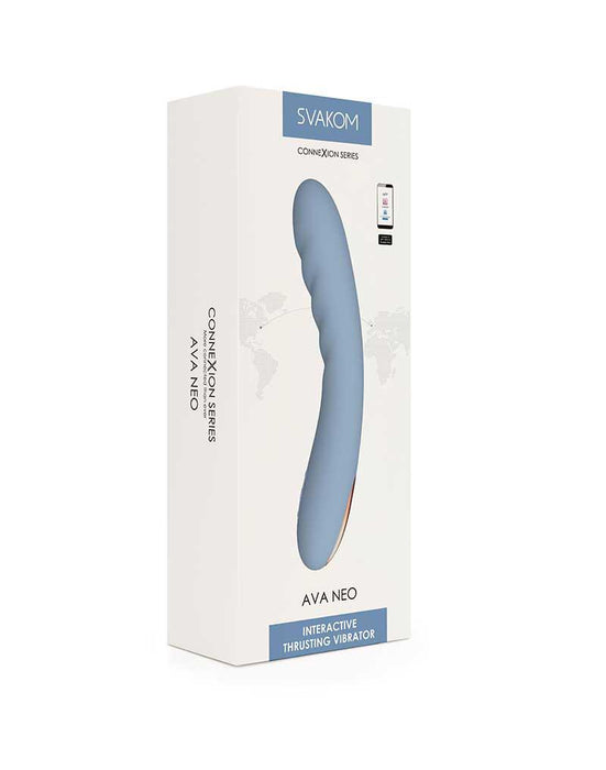 Svakom - Ava Neo - Stotende Vibrator - Thrusting Vibrator - Met App Control - Lichtblauw-Laced-up.nl