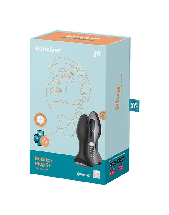 Satisfyer - Anaal Vibrator Met Roterende kralen En App Control Rotator Plug 2+ - Zwart-Laced-up.nl