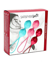 Satisfyer - Bekkenbodem Trainer Kegel Balls Set Van 3 - Rood - Roze - Blauw - gevorderd-Laced-up.nl