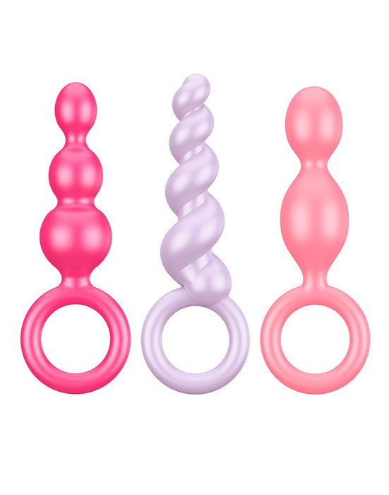 Satisfyer - Booty Call - Anaal Plugs - Set Van 3 - Roze/Lila/Fuchsia-Laced-up.nl