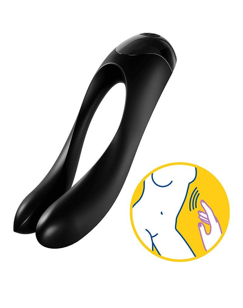Satisfyer - Candy Cane Vinger Vibrator - Zwart-Laced-up.nl