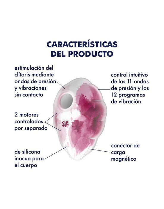 Satisfyer - Cloud Dancer - Luchtdruk Vibrator met Vibratie - Rood-Laced-up.nl