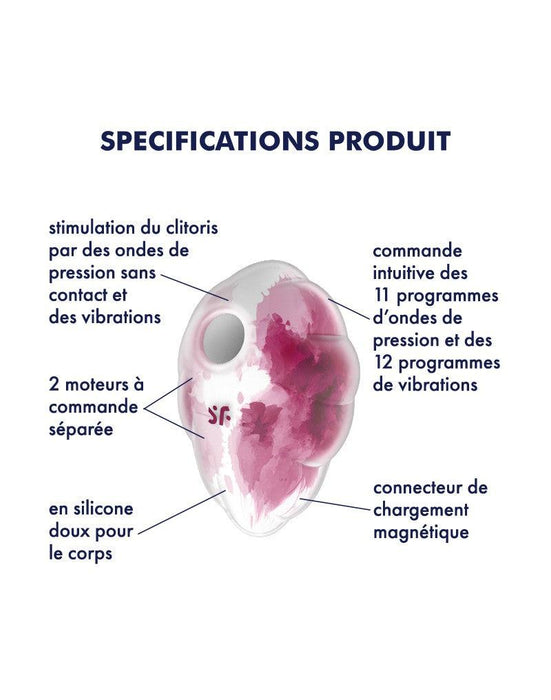 Satisfyer - Cloud Dancer - Luchtdruk Vibrator met Vibratie - Rood-Laced-up.nl