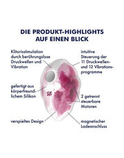 Satisfyer - Cloud Dancer - Luchtdruk Vibrator met Vibratie - Rood-Laced-up.nl