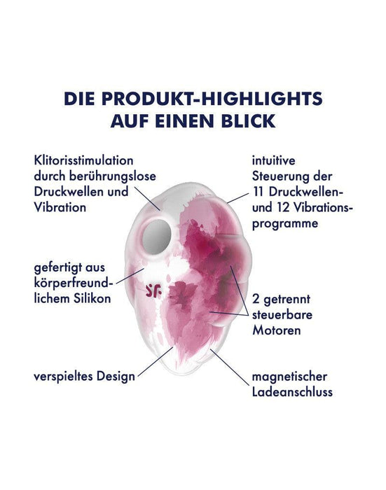 Satisfyer - Cloud Dancer - Luchtdruk Vibrator met Vibratie - Rood-Laced-up.nl