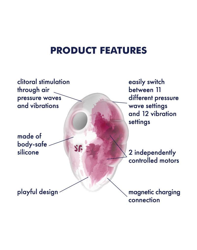 Satisfyer - Cloud Dancer - Luchtdruk Vibrator met Vibratie - Rood-Laced-up.nl