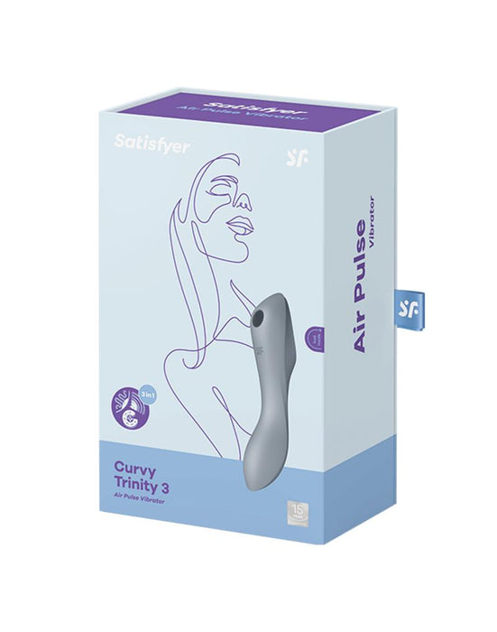 Satisfyer - Curve - Trinity 3-in-1 Vibrator - Grijs-Laced-up.nl