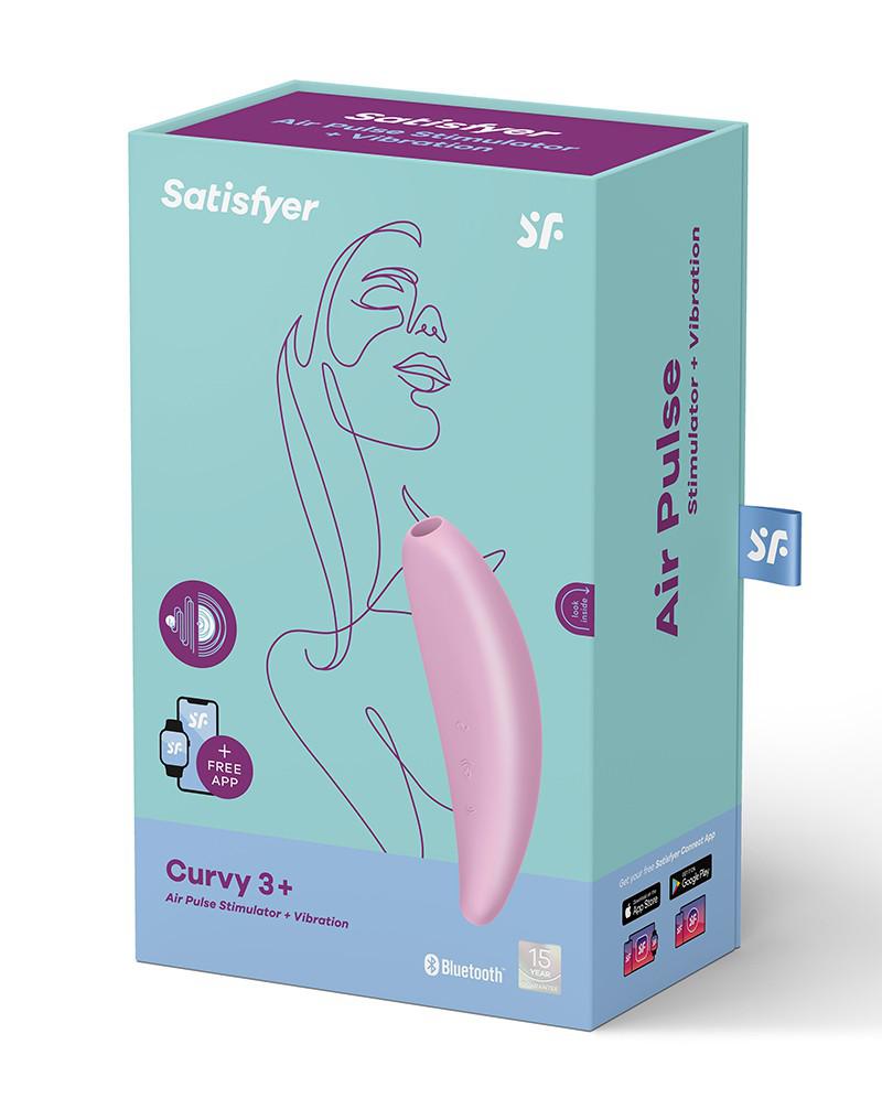 Satisfyer - Curvy 3+ pink App Controlled luchtdruk opleg Vibrator-Laced-up.nl