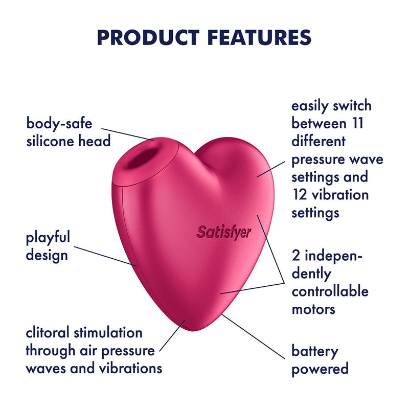 Satisfyer - Cutie Heart - Luchtdruk Vibrator - Op Batterijen - Roze-Erotiekvoordeel.nl