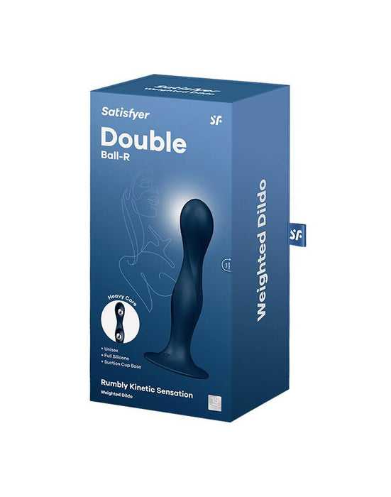 Satisfyer - Double Ball-R - Verzwaarde Dildo met Bewegende Metalen Kogels - Blauw-Laced-up.nl