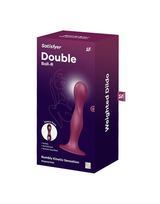 Satisfyer - Double Ball-R - Verzwaarde Dildo met Bewegende Metalen Kogels - Rood-Laced-up.nl