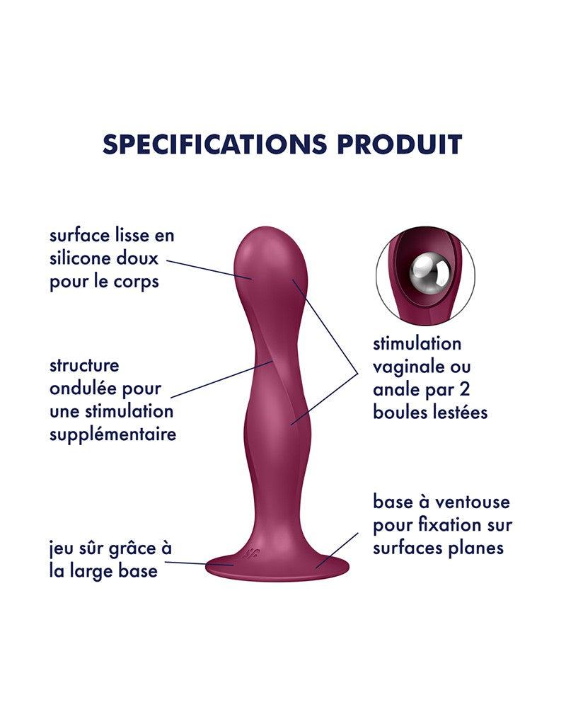 Satisfyer - Double Ball-R - Verzwaarde Dildo met Bewegende Metalen Kogels - Rood-Laced-up.nl
