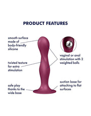 Satisfyer - Double Ball-R - Verzwaarde Dildo met Bewegende Metalen Kogels - Rood-Laced-up.nl