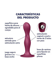 Satisfyer - Double Ball-R - Verzwaarde Dildo met Bewegende Metalen Kogels - Rood-Laced-up.nl