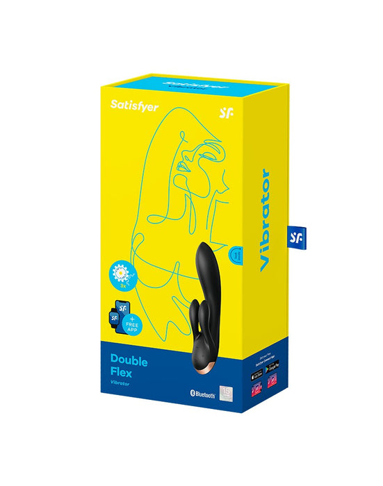 Satisfyer - Double Flex - Rabbit Vibrator - Met App Control - Zwart-Laced-up.nl