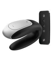 Satisfyer - Double Fun - Luxe Partner Vibrator - Met App Control - Zwart-Laced-up.nl