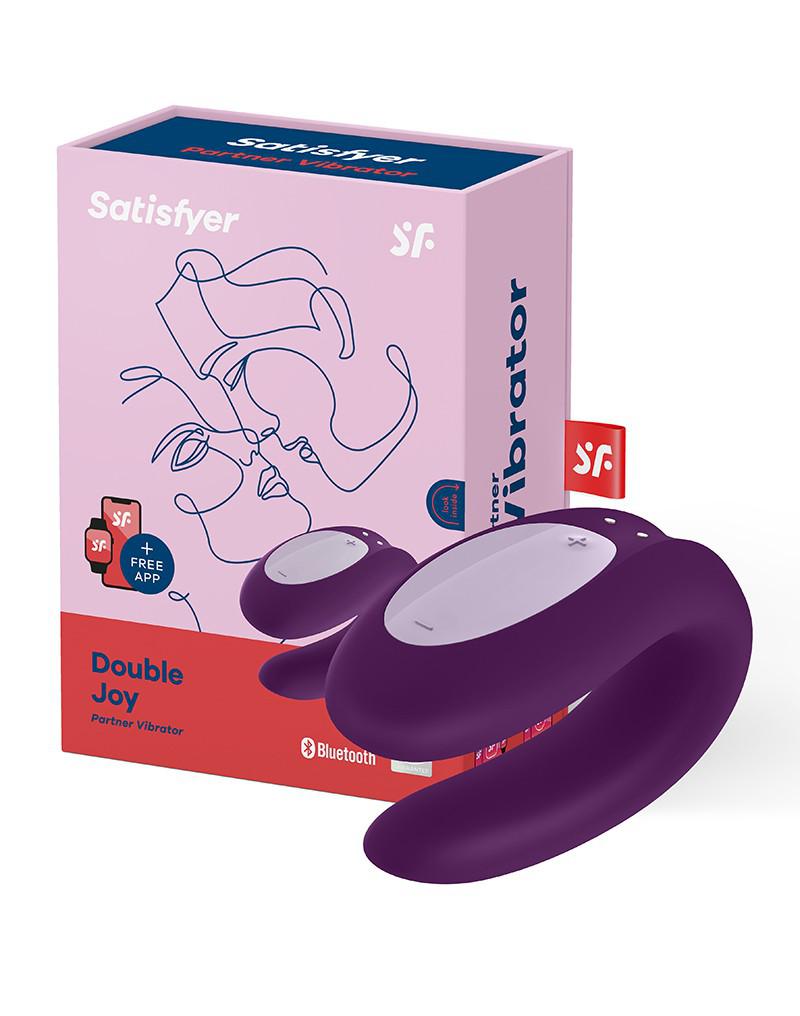 Satisfyer - Double Joy - Partner Vibrator - Met App En Bluetooth - Paars-Laced-up.nl