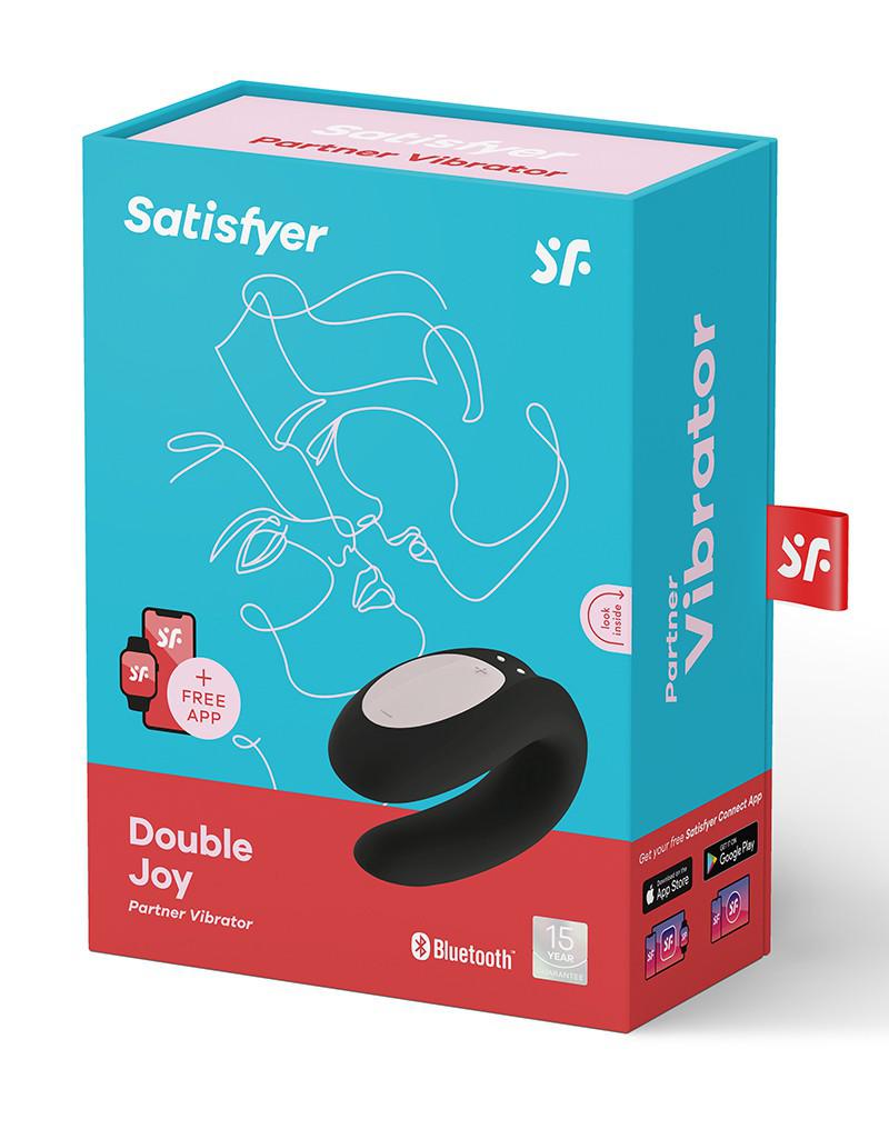 Satisfyer - Double Joy - Partner Vibrator - Met App En Bluetooth - Zwart-Laced-up.nl