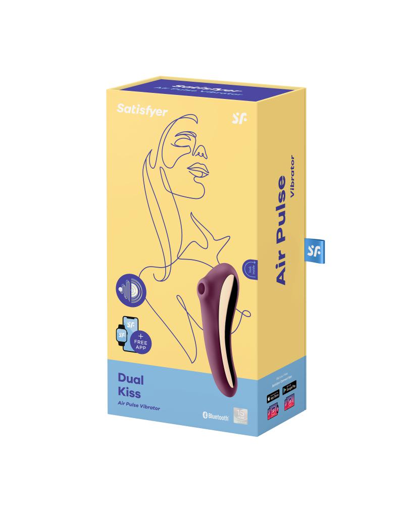 Satisfyer - Dual Kiss - Luchtdruk en G-Spot Vibrator - 2-in-1 - Paars-Laced-up.nl