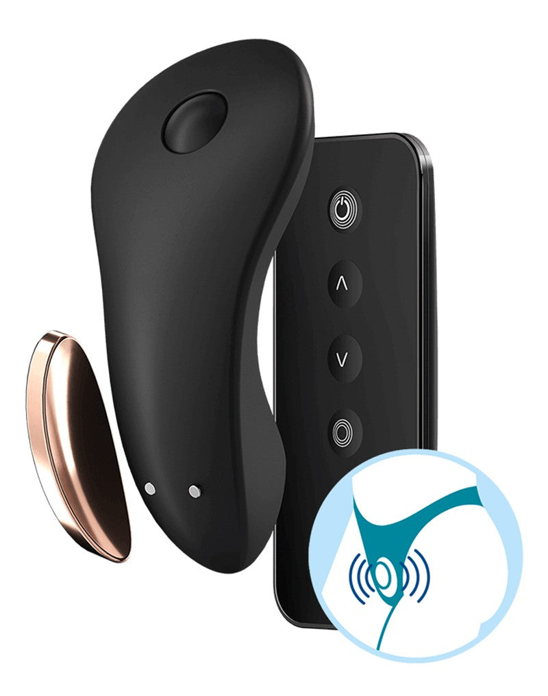 Satisfyer - Little Secret - Panty Vibrator Voor In het Slipje Met App Control - Zwart-Laced-up.nl