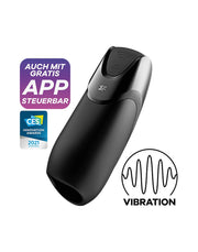 Satisfyer - Men Vibration+ - Met App Control - Masturbator - Zwart-Laced-up.nl