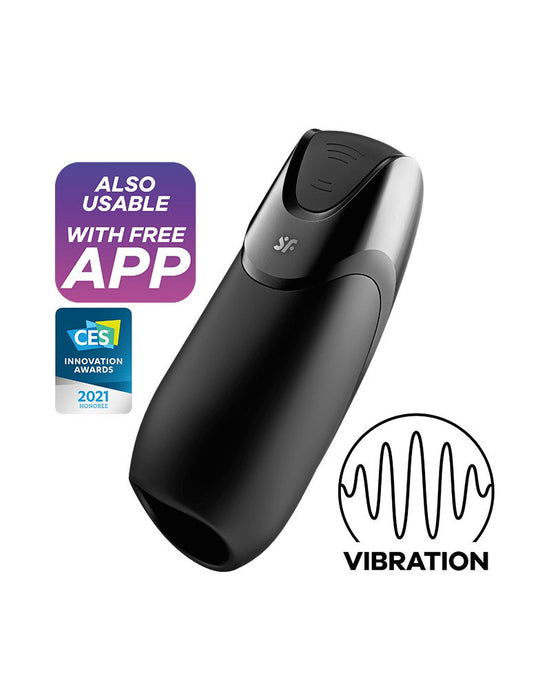 Satisfyer - Men Vibration+ - Met App Control - Masturbator - Zwart-Laced-up.nl