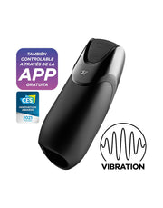 Satisfyer - Men Vibration+ - Met App Control - Masturbator - Zwart-Laced-up.nl