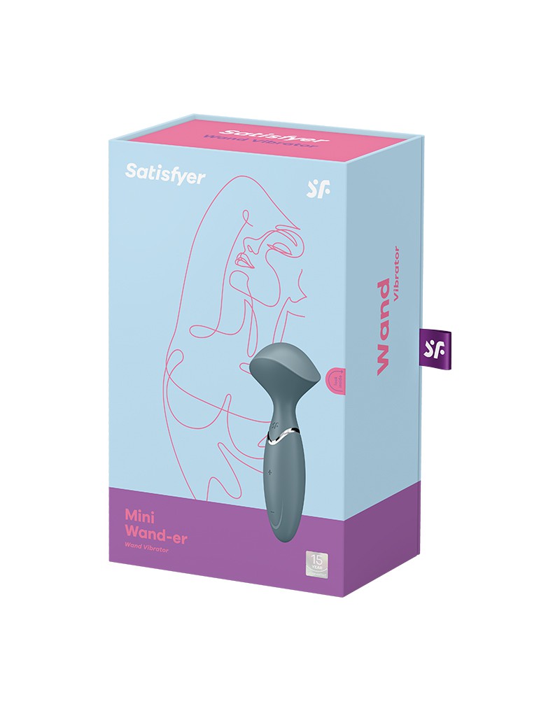Satisfyer - Mini Wand-er - Wand Vibrator - Grijs-Laced-up.nl