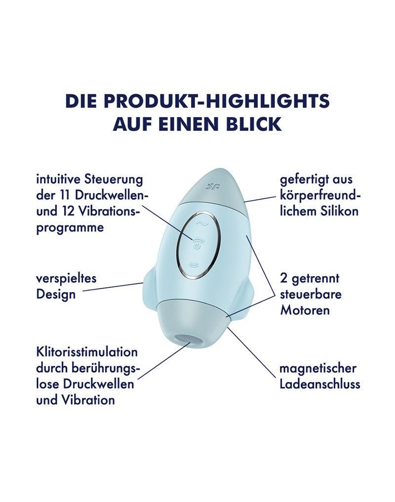 Satisfyer - Mission Control - Luchtdruk Vibrator - Lichtblauw-Laced-up.nl