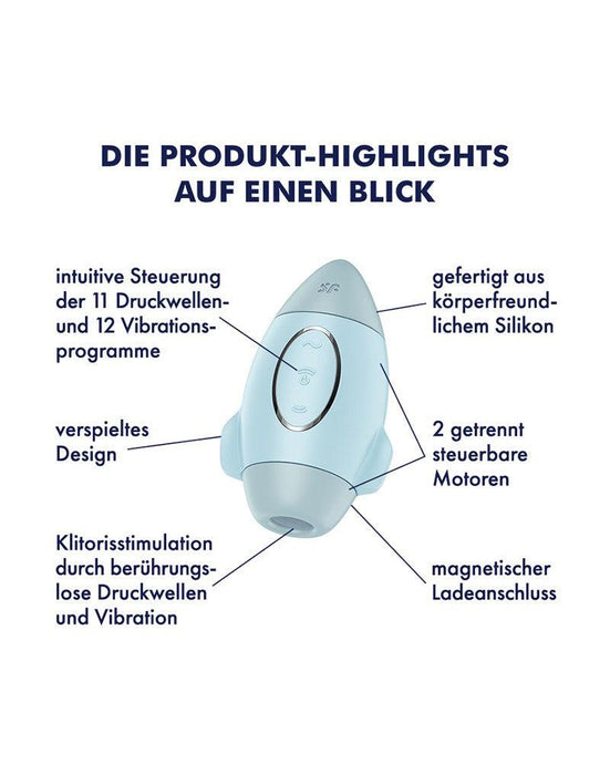 Satisfyer - Mission Control - Luchtdruk Vibrator - Lichtblauw-Laced-up.nl