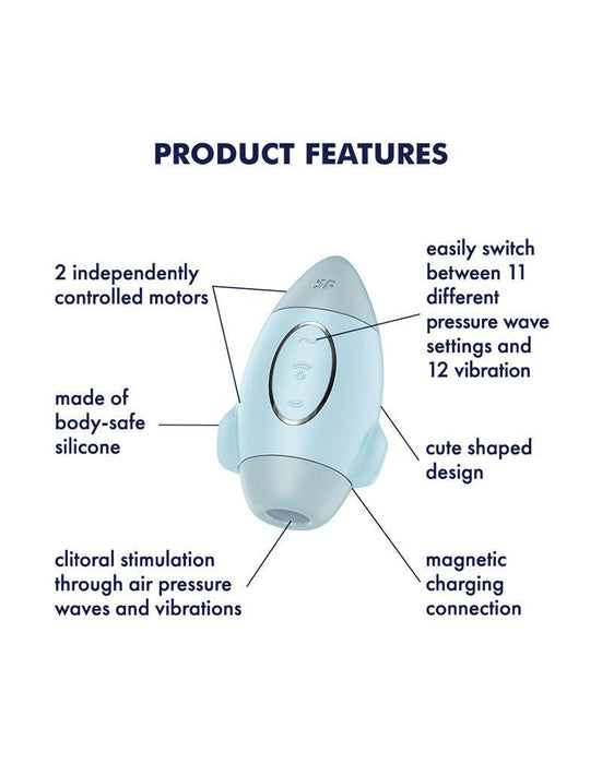 Satisfyer - Mission Control - Luchtdruk Vibrator - Lichtblauw-Laced-up.nl