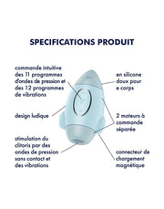 Satisfyer - Mission Control - Luchtdruk Vibrator - Lichtblauw-Laced-up.nl