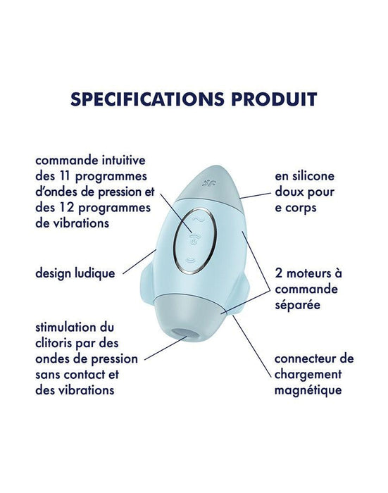 Satisfyer - Mission Control - Luchtdruk Vibrator - Lichtblauw-Laced-up.nl