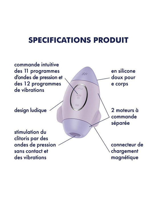 Satisfyer - Mission Control - Luchtdruk Vibrator - Lila-Laced-up.nl